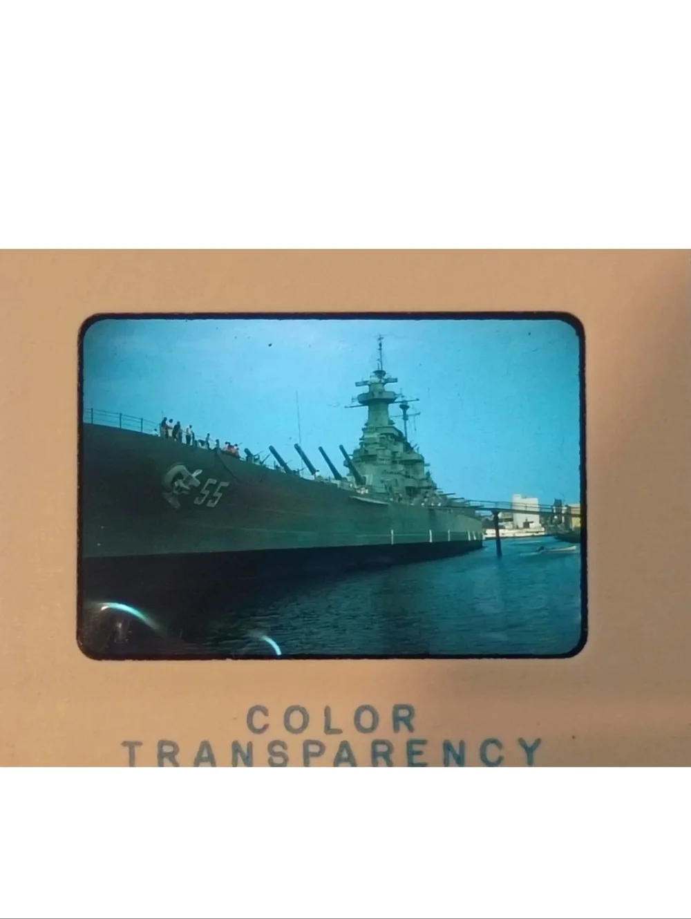 USS North Carolina B-55 Battleship 1964 Color Transparency 35mm photo slide